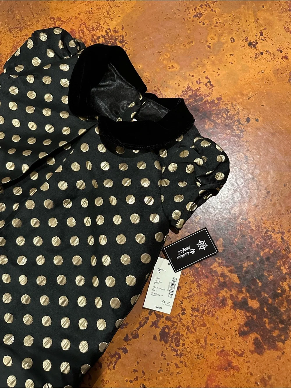 NEW WITH TAGS Gymboree Girls Formal Polka Dot Dress - Perfect Present - Black